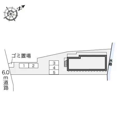 ★手数料０円★越谷市蒲生２丁目 月極駐車場